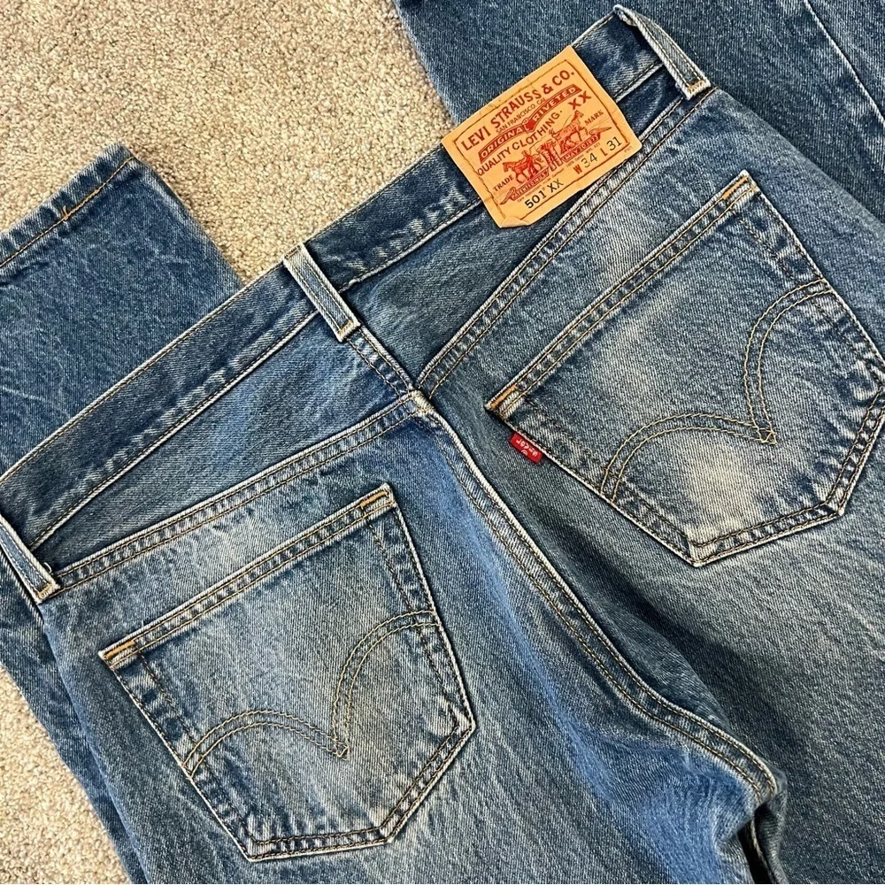 Levi Levi’s Men 34x31 Blue Denim Jeans 501 XX VTG Vintage Cotton Button Pants,